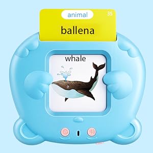 Spanish & English Talking Flash Cards for Toddler 1-6 Year Olds, Bilingual Flash Cards Learning Montessori Toys with 224 Sight Words, Speech Therapy Toys for Children Sensory Preschool Education Gifts