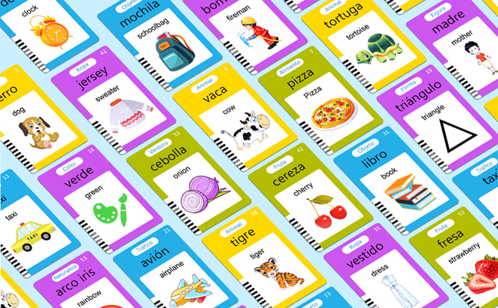 Spanish & English Talking Flash Cards for Toddler 1-6 Year Olds, Bilingual Flash Cards Learning Montessori Toys with 224 Sight Words, Speech Therapy Toys for Children Sensory Preschool Education Gifts