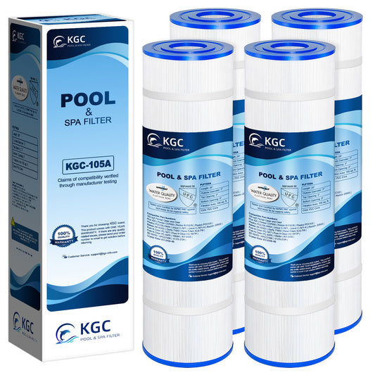 Pool Filter Cartridge Replacement for PCC105-4 Pack, for Pentair CCP420, 178584, for Pentair Clean Plus 420, for Unicel C-7471, R173576, for Filbur FC-1977, 570-0425-07, L x OD: 26"x7", 4X105 sq.ft.