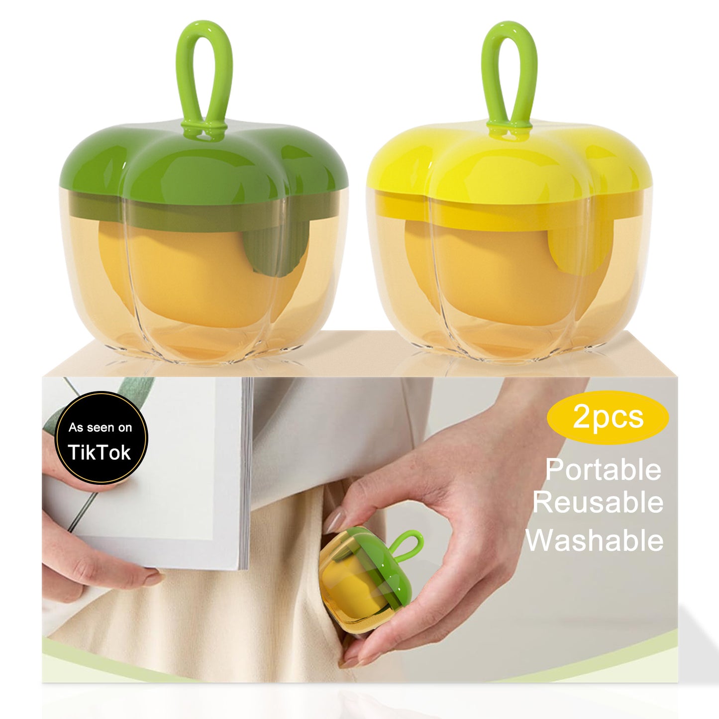 2 Pieces Portable Mini Lint Rollers for Dog Cat Hair, Washable Hair Remover for Cleaning Various Dust and Debris, Sticky Roller Reusable Lint Remover for Travel, Eco-Friendly Compact Design