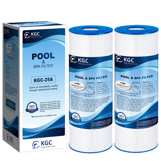 PLFPRB25-IN Spa Filters Replaces for Unicel C-4326, for Guardian 413-106, for Filbur FC-2375/FC-2370/3005845/17-2327/100586/33521/25392/817-2500, 5/16“ X 5” Drop in Hot Tub Filter - 25 sq.ft, 2 Pack
