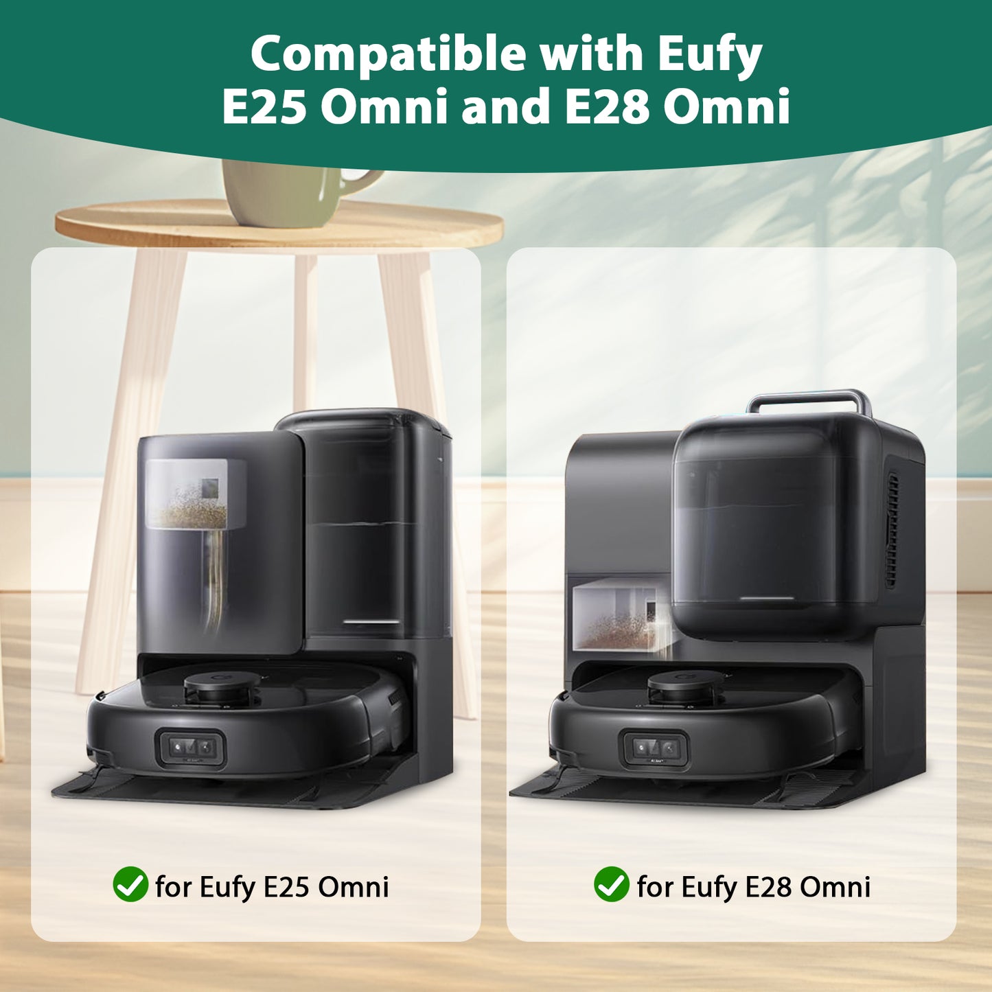 KGC 14 Pack Dust Bags for Eufy E28 Omni, Compatible with Eufy E25 Omni, for Eufy E28 Omni Robot Vacuum, 3.2L Large Capacity Replacement Vacuum Bags, Heavy-Duty 4-Layer Filtration