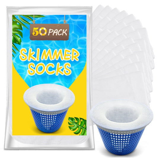 KGC 30/50 Pack Ultra Fine Mesh Pool Skimmer Socks for Inground/Aboveground Use Basket Cleaning Filter