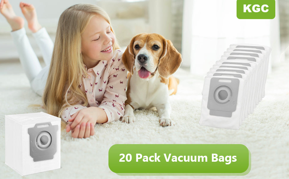 KGC 20 Pack Vacuum Bags Compatible with iRobot Roomba i & s & j Series, Replacement for iRobot Roomba i3+(3550) i4+(4552) i6+(6550) i7+ i7Plus j7+(7550) i8+(8550) s9 s9+(9550) Vacuum with Automatic