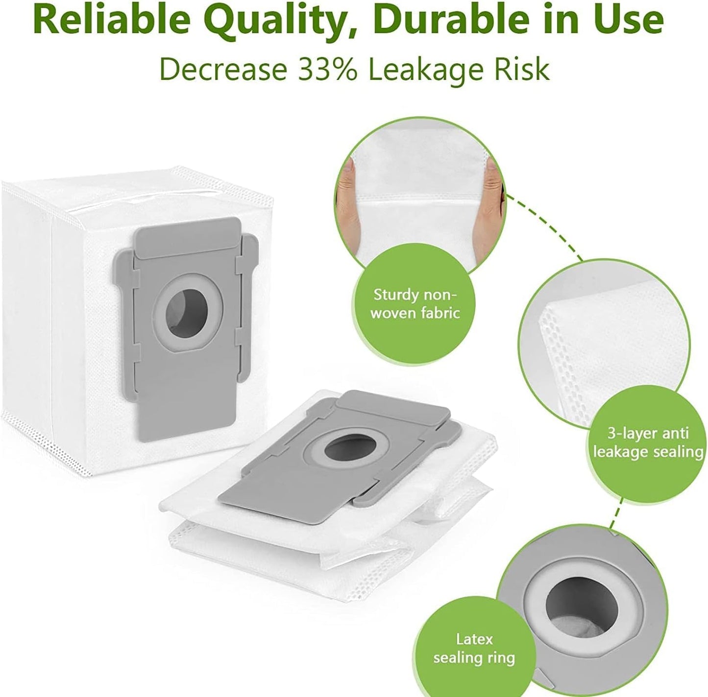 10 Stück Staubsaugerbeutel für iRobot Roomba i7 i7+ i7Plus, i8, i8+, i3, i3+, i4, i4+, i6, i6+, s9, s9+, s9Plus Clean Base Absaugstation Staubbeutel Ersatzteile Beutel für iRobot Saugroboter