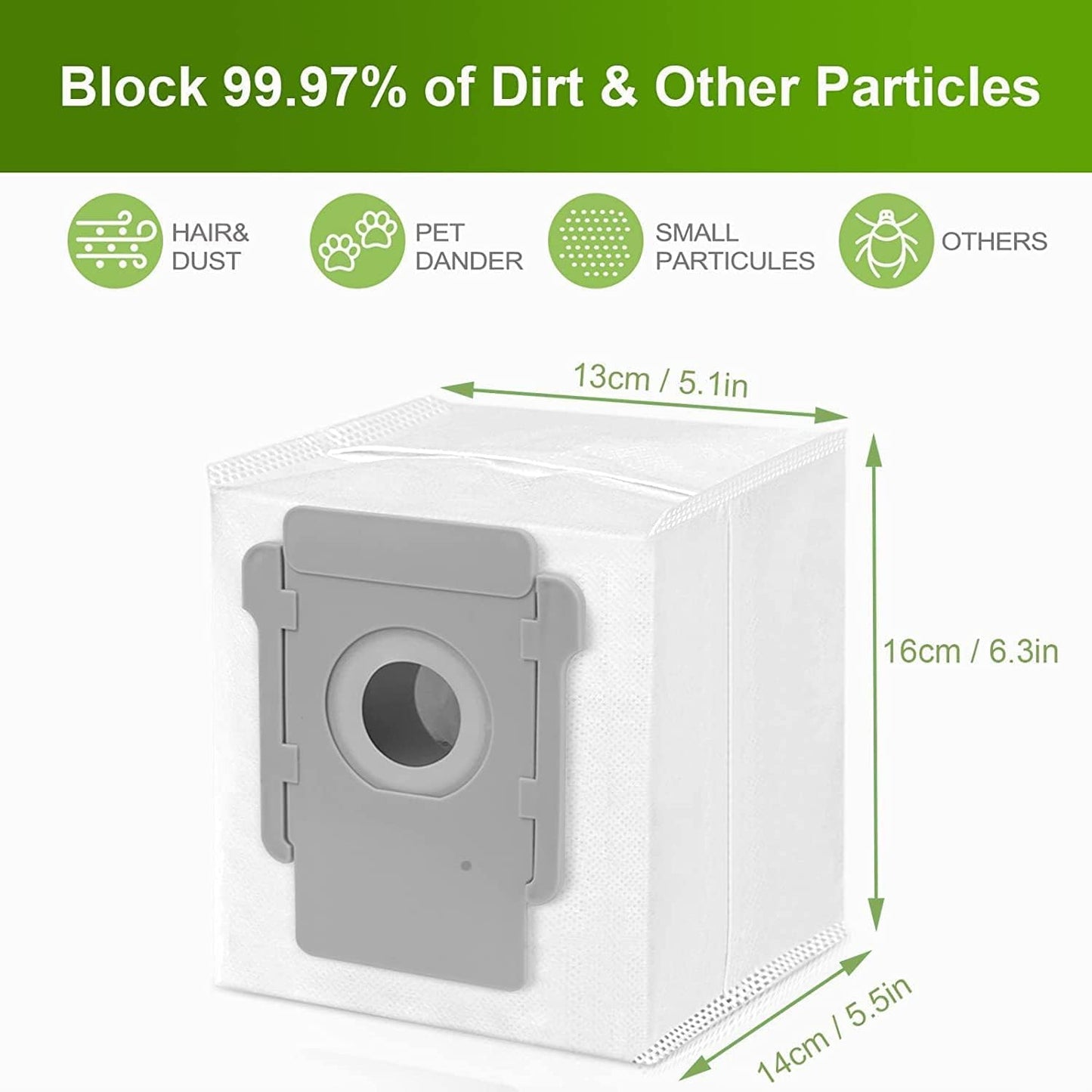 10 Stück Staubsaugerbeutel für iRobot Roomba i7 i7+ i7Plus, i8, i8+, i3, i3+, i4, i4+, i6, i6+, s9, s9+, s9Plus Clean Base Absaugstation Staubbeutel Ersatzteile Beutel für iRobot Saugroboter