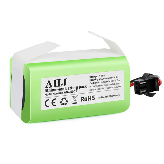 AHJ Replacement Battery 14.4V 2600mAh  Compatible with Ecovacs Deebot N79S N79 DN622 500 & Eufy RoboVac 11 11S 11S MAX 11C 12 15C 15CMAX 15T 15MAX 25C 30C 30 35C G30 G32PRO G10 Hybrid