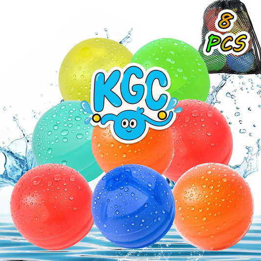 8 Stück Wasserbomben Wiederverwendbar, Silikon Wasserbomben Wasserballons Wiederverwendbar Mit 1 Mesh Bag, Reusable Water Balloons, Befüllbare Wasserbomben Mehrweg, Wasser Spielzeuge