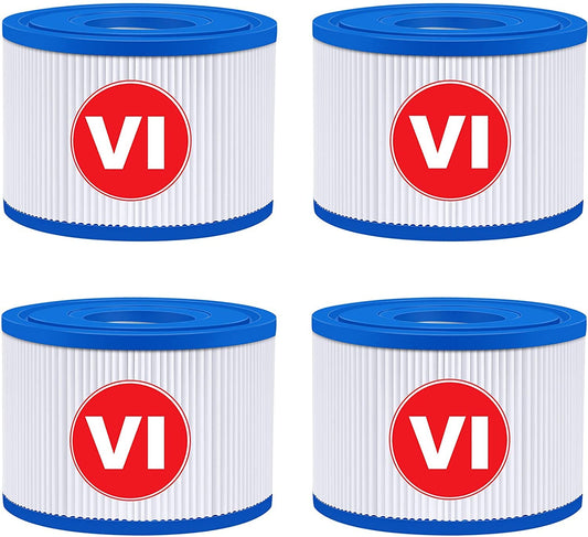 KGC Type VI Hot Tub Spa Filters Compatible with Coleman Saluspa 90352E 58323E 90427E , Lay-Z-Spa Hot Tub Filter Cartridge, Inflatable Hot Tub Filters Replacements (4 Pack)