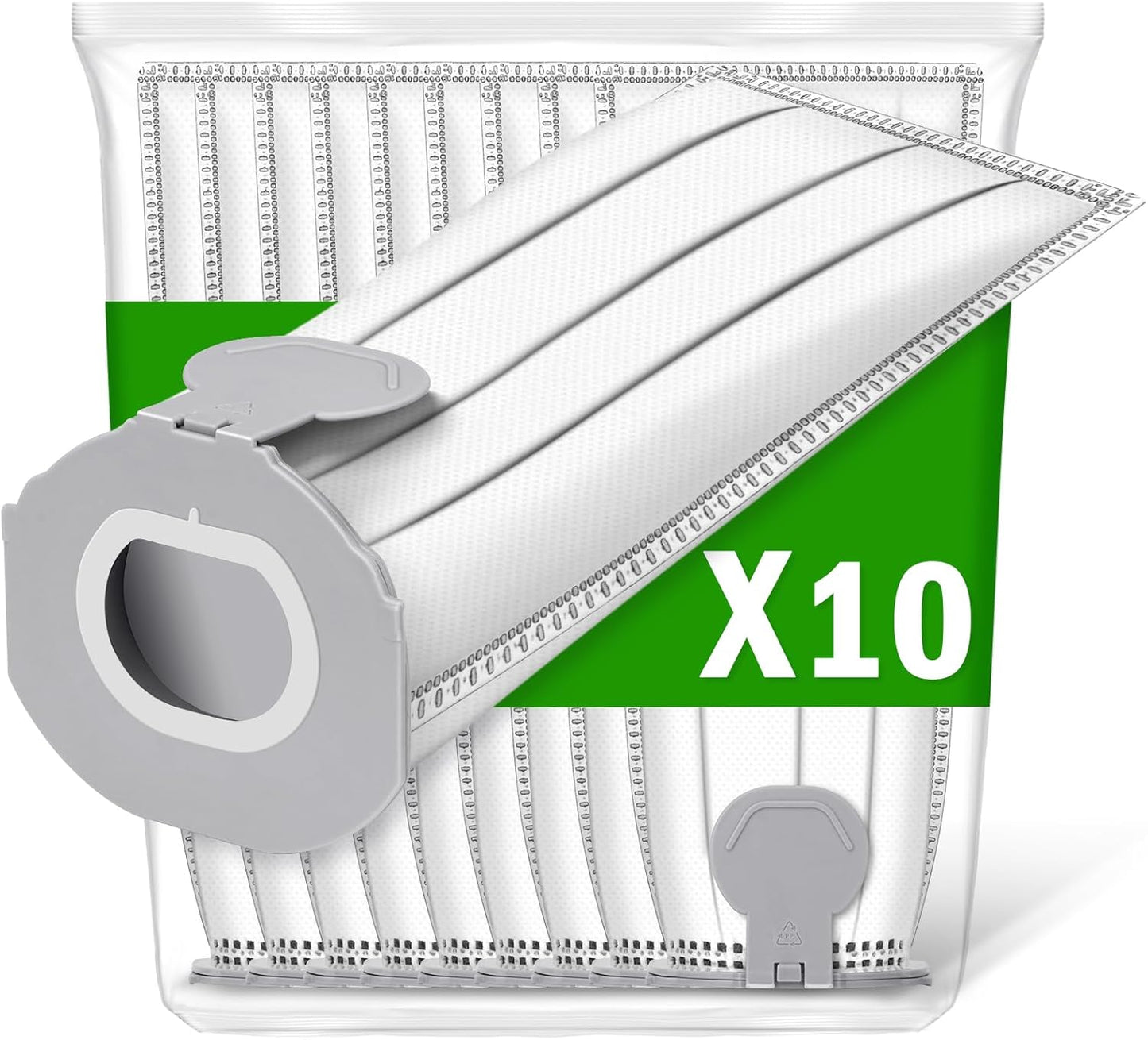 ROMIVO Vacuum Cleaner Bags Compatible with Vorwerk Kobold VK7S VK7 FP7S FP7 Vacuum Cleaner Battery Pack of 10
