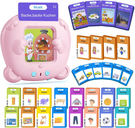 AHJ 510 Wörter Sprechende Lernkarten Deutsch, Lernkarten Deutsch 255 Blätter, Flash Karten Deutsch, Interaktives Sprachspiele Deutsch Interaktives Lernkarten für Kinder ab 2-6 Jahr