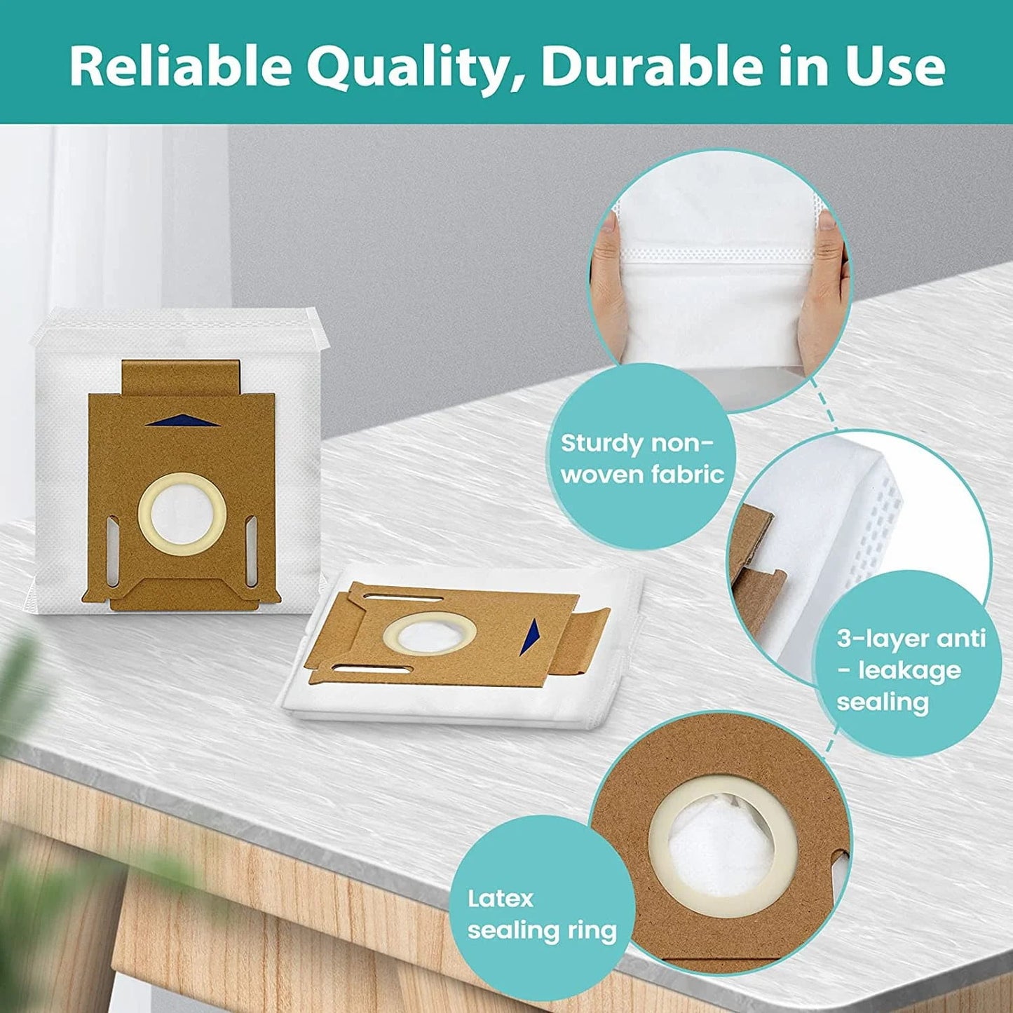 KGC 10-Pack Replacement Dust Bags 3-Layer Fit for ECOVACS Deebot OZMO T8 N8 series, Fit for Yeedi Vac Station Robot Vacuum