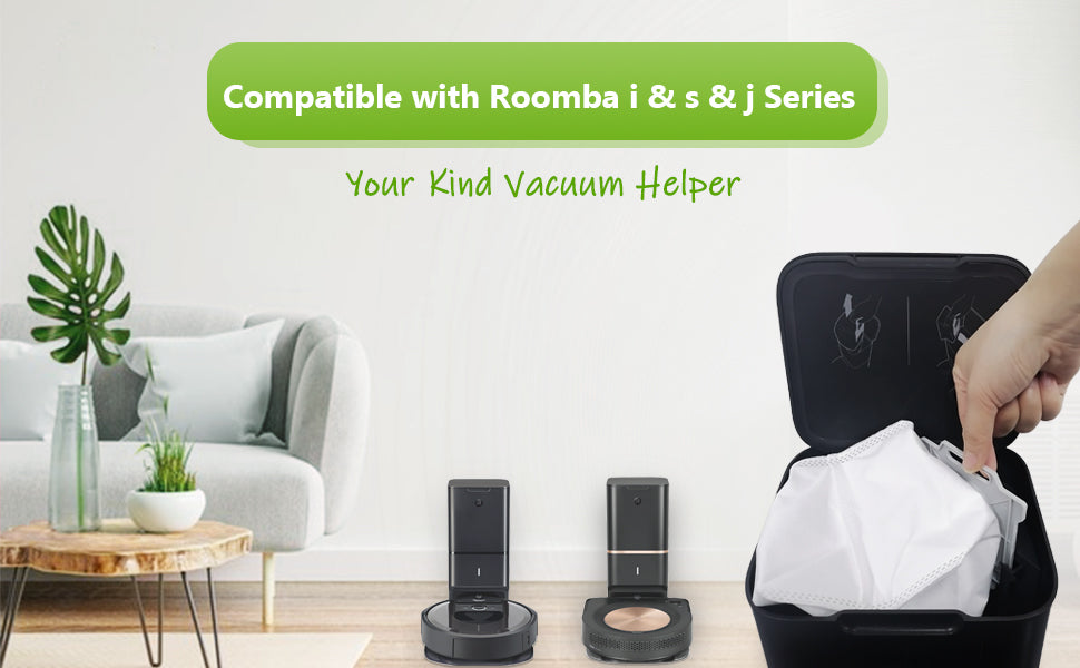 KGC 20 Pack Vacuum Bags Compatible with iRobot Roomba i & s & j Series, Replacement for iRobot Roomba i3+(3550) i4+(4552) i6+(6550) i7+ i7Plus j7+(7550) i8+(8550) s9 s9+(9550) Vacuum with Automatic