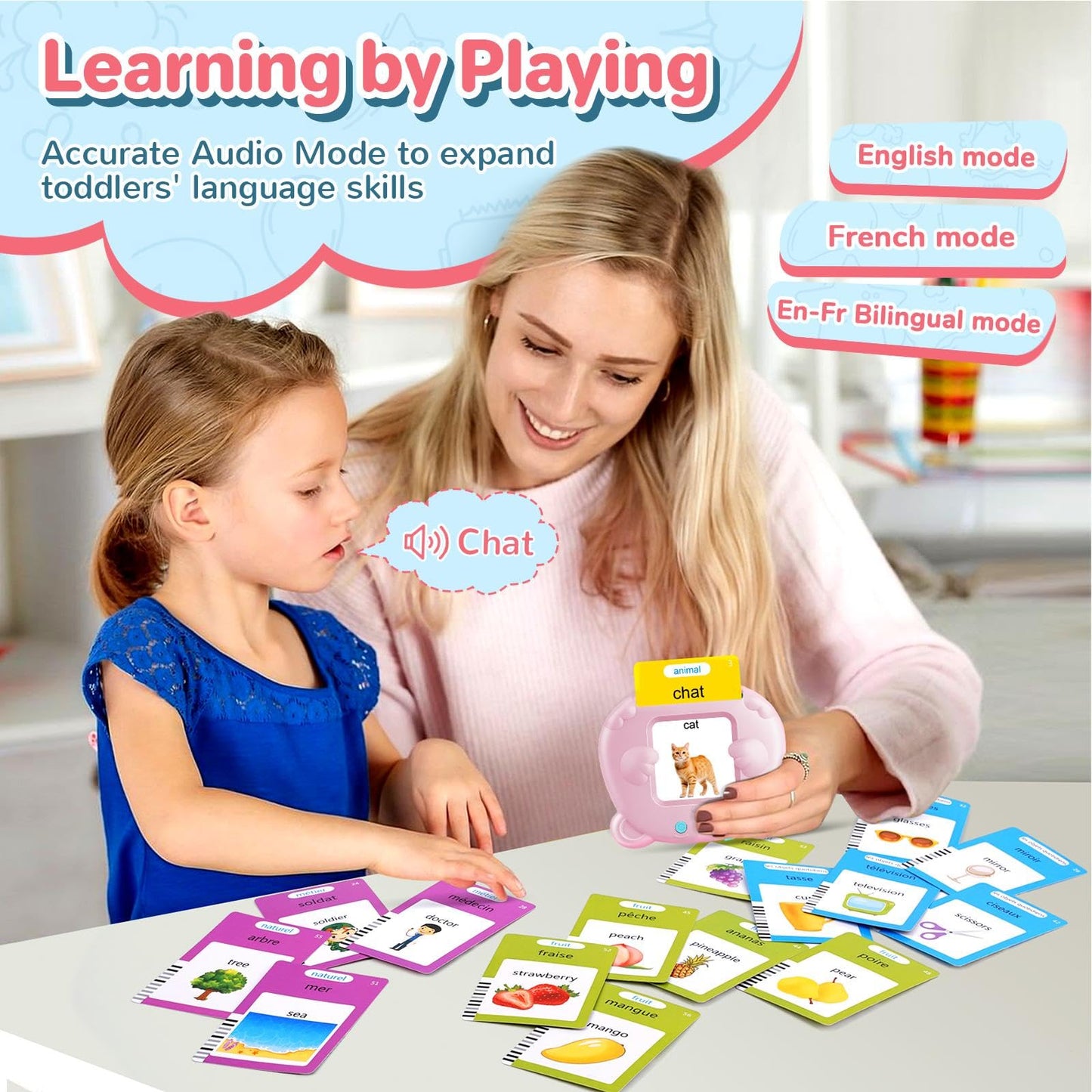 Kids Toddler Talking Flash Cards with 224 Sight Words, Learning Montessori Toys, Speech Therapy Toys, Preschool Learning Educational Toys, Birthday Gifts for Age 1 2 3 4 5 Years Old Boys and Girls