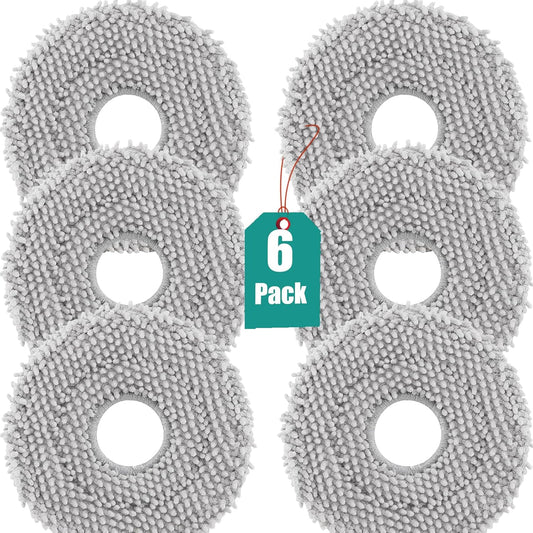KGC Mop Pads Compatible with Roborock Q Revo/Saros 10R/ Qrevo MaxV/Qrevo S/Qrevo Pro Robot Vacuum Cleaner, Mop Pad Replacement Accessories, Washable Mop Cloths, 6 Pack