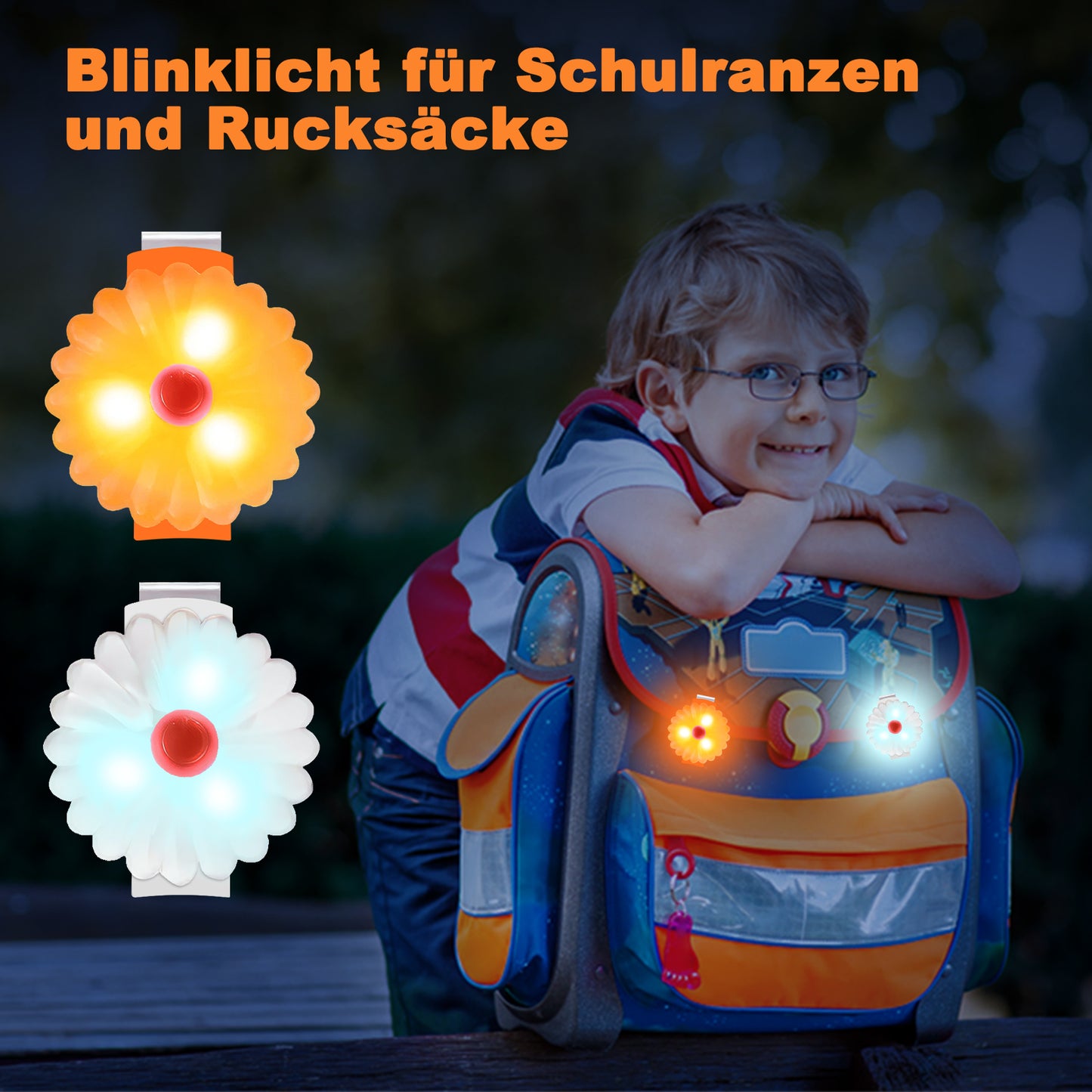 AHJ Hundelicht, 2 Stück Blinklicht Schulranzen Kinder, Sicherheits LED Blinklicht für Hunde - Katzen, USB-C Wiederaufladbar LED Licht Leuchthalsband Hund, licht für Jogger - Walker - Fahrradfahrer