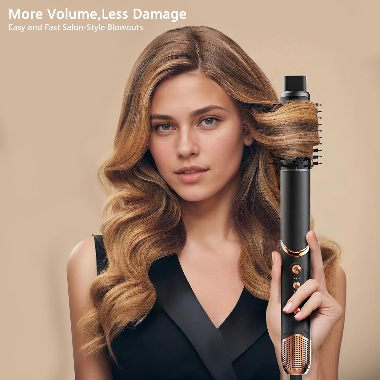 Auto Airwrap Hair Styler & Dryer, 5 in 1 Multi Styling Hot Air Dryer Brush Curler for Hair, High Speed 110000 RPM Negative Lonic Frizz-Free, Fast Drying Curling Volumizing Straightening Magic Styler