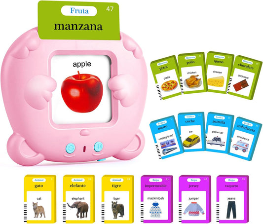 Spanish & English Talking Flash Cards for Toddler 1-6 Year Olds, Learning Montessori Toys with 510 Sight Words, Speech Therapy Toys, Children's Sensory Preschool Learning Educational Birthday Gifts